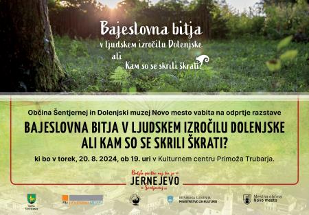 OBCINA_SENTJERNEJ_Jernejevo_2024_OGLAS_razstava_Bajeslovna_bitja_210x146mm